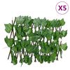 vidaXL Spalier frunze struguri false extensibil 5 buc verde 180x20 cm