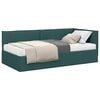 vidaXL Cadru de pat colțar cu saltea cu headboard 2 buc. Verde Catifea