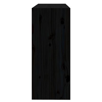 vidaXL Bibliotecă/Separator cameră negru 80x30x71,5 cm lemn masiv pin