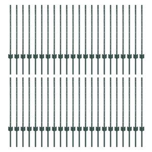 vidaXL St&acirc;lp de gard &icirc;ncorporat 44 buc. Verde 120 cm