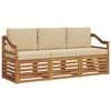 vidaXL Seturi de canapele 3 buc. Natural și Bej Lemn Solid de Acacia
