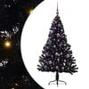 vidaXL Pom de Crăciun artificial pre-iluminat Negru 150 cm PVC