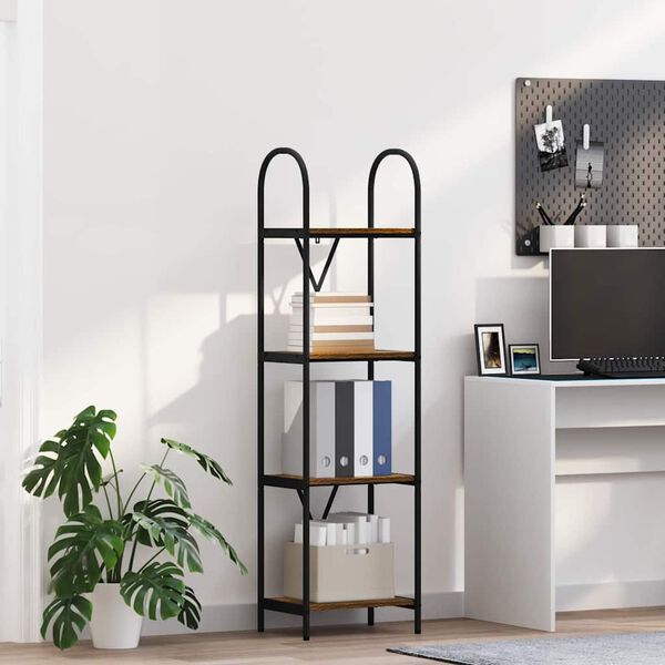 vidaXL Raft pentru cărți Stejar fumuriu 40 x 30 x 146 cm Lemn compozit