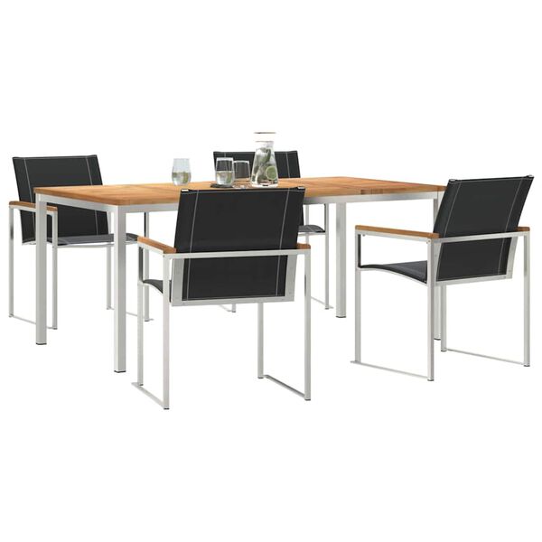 vidaXL Set de masă pentru grădină 5 pcs Maro Lemn Solid de Acacia