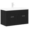 vidaXL Dulap de Baie Stejar Negru 80 x 38,5 x 46 cm Lemn prelucrat