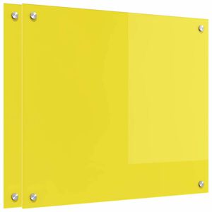 vidaXL Spate de bucătărie 2 pcs Galben 70 x 60 cm sticlă securizată