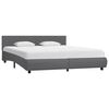 vidaXL Cadru de pat cu LED, gri, 180 x 200 cm, piele artificială