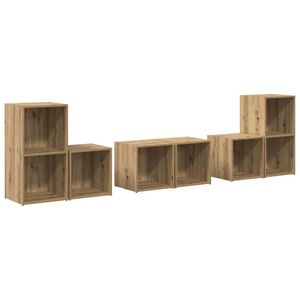 vidaXL Set comodă TV Pe perete 6 pcs Stejar Artizanal Lemn compozit