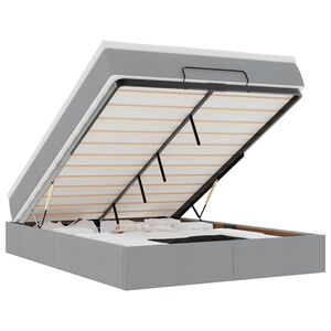 vidaXL Cadru pat otoman cu saltea țesătură gri deschis 140x200cm
