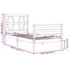 vidaXL Cadru de pat cu tăblie single, lemn masiv