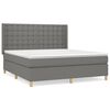 vidaXL Pat box spring cu saltea, gri &icirc;nchis, 180x200 cm, textil