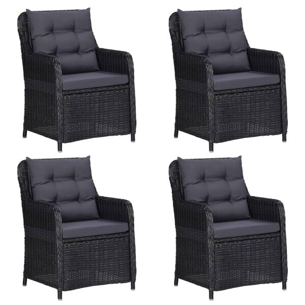 vidaXL Set de masă pentru grădină, 5 piese, negru