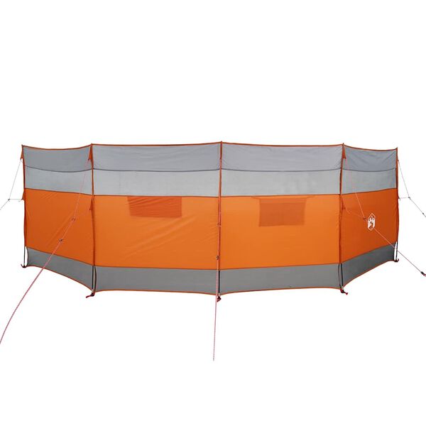 vidaXL Paravan de camping, gri/portocaliu, 510x153 cm, impermeabil