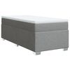 vidaXL Pat box spring cu saltea, gri deschis, 100x200 cm, textil