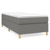 vidaXL Pat box spring cu saltea, gri &icirc;nchis, 80x200 cm, textil