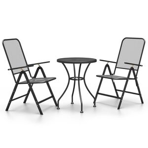 vidaXL Set mobilier grădină 3 piese antracit plasă metalică expandată