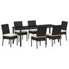 vidaXL Set de masă pentru grădină 7 buc. Negru