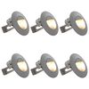vidaXL Lămpi de perete LED de exterior, 6 buc., argintiu, 2 W, rotund