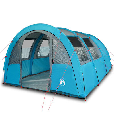 vidaXL Cort de camping tunel pentru 4 persoane, albastru, impermeabil