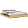 vidaXL Cadru de pat fără saltea 135x190 cm din lemn masiv de stejar
