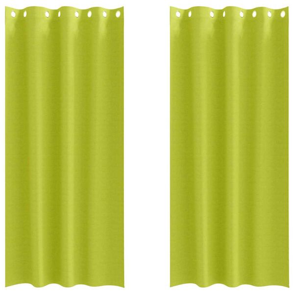 vidaXL Perdele Opaque cu Inel 2 pcs Verde 225 x 140 cm Poliester
