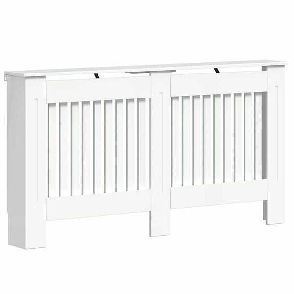vidaXL Capac pentru radiator Alb lucios 152 x 19 x 81,5 cm