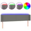 vidaXL Tăblie de pat cu LED, gri &icirc;nchis, 163x16x78/88 cm, textil