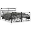 vidaXL Cadru pat metalic cu tăblie de cap/picioare, negru, 135x190 cm