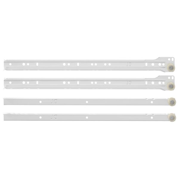 vidaXL Glisieră de sertar 12 pcs Alb 400 mm Oțel