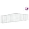 vidaXL Coșuri gabion arcuite 8 buc, 400x50x80/100 cm, fier galvanizat