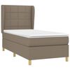 vidaXL Pat box spring cu saltea, gri taupe, 90x190 cm, textil