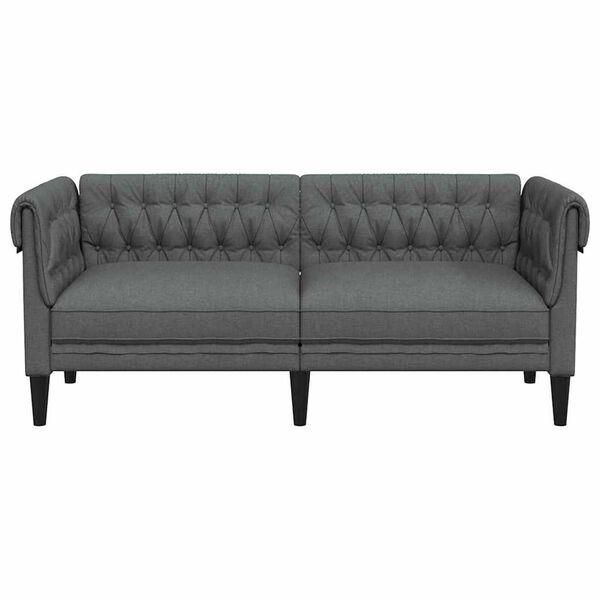 vidaXL Canapea Chesterfield Gri închis 182.5 x 74.5 x 74.5 cm țesătură