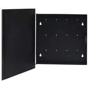 vidaXL Casetă pentru chei cu tablă magnetică, negru, 35 x 35 x 4 cm