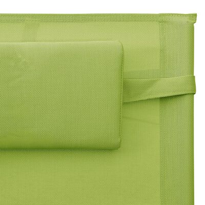 vidaXL Șezlong, verde și gri, textilenă