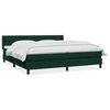 vidaXL Pat box spring cu saltea, verde &icirc;nchis, 180x210 cm, catifea