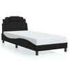 vidaXL Cadru de pat, Viana, fără saltea, negru, 90x190 cm, piele ecologică