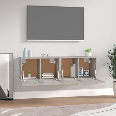 vidaXL Dulapuri TV de perete 2 buc. gri beton 60x36,5x35 cm lemn