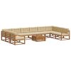 vidaXL Set de canapele de exterior cu pernă 11 pcs Natural și Bej