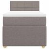 vidaXL Pat box spring cu saltea, gri taupe, 90x200 cm, textil