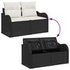 vidaXL Set de canapele pentru grădină cu pernă 7 pcs Negru Rattan poli