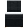 vidaXL Pat box spring cu saltea, negru, 90x190 cm, textil