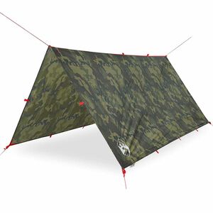 vidaXL Prelată de camping, camuflaj, 306x306 cm, impermeabilă