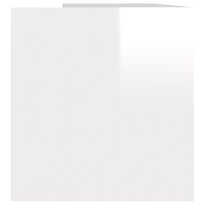 vidaXL Cutie de depozitare vinyl-uri, alb lucios, 71 x 34 x 36 cm, PAL