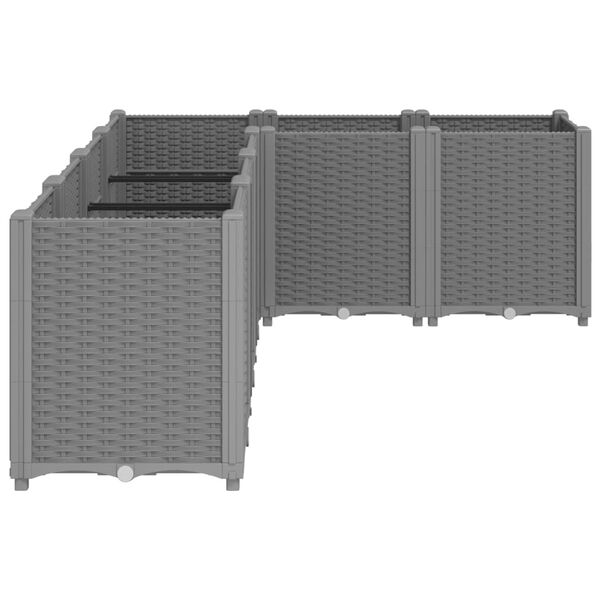 vidaXL Jardinieră de grădină, gri deschis, 160x120x53 cm, PP