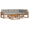 vidaXL Set de canapele de exterior 5 pcs Gri natural și deschis