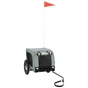 vidaXL Remorcă bicicletă animale companie, gri/negru, oxford/fier