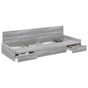 vidaXL Cadru de pat cu sertar Gri Sonoma 100 x 200 cm Lemn prelucrat