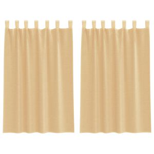 vidaXL Perdele Voile cu Bucle 2 buc Nisip 140x175 cm