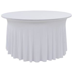 vidaXL Huse elastice de masă lungi, 2 buc., alb, 120x74 cm