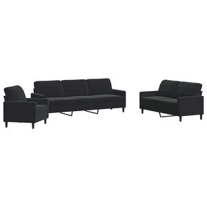 vidaXL Set de canapele cu perne, 4 piese, negru, catifea